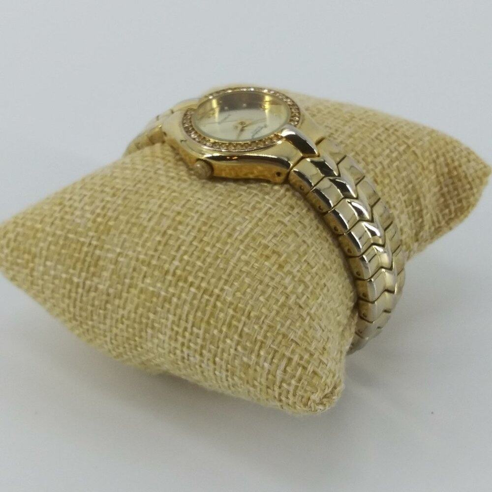 Women's Gruen Precision Quartz Wristwatch Rhinestones Gold - Picture 7 of 13